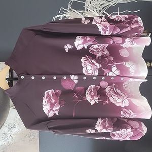 Deep Burgundy floral blouse 💜